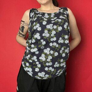 Hand sewn thick strap floral tank top 💙🩵​​​​​​​​​​​​